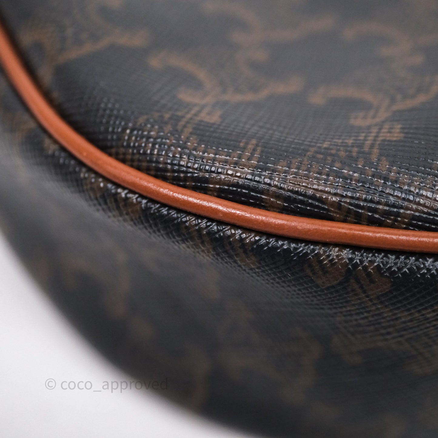 Celine Ava Bag In Triomphe Canvas Calfskin Tan