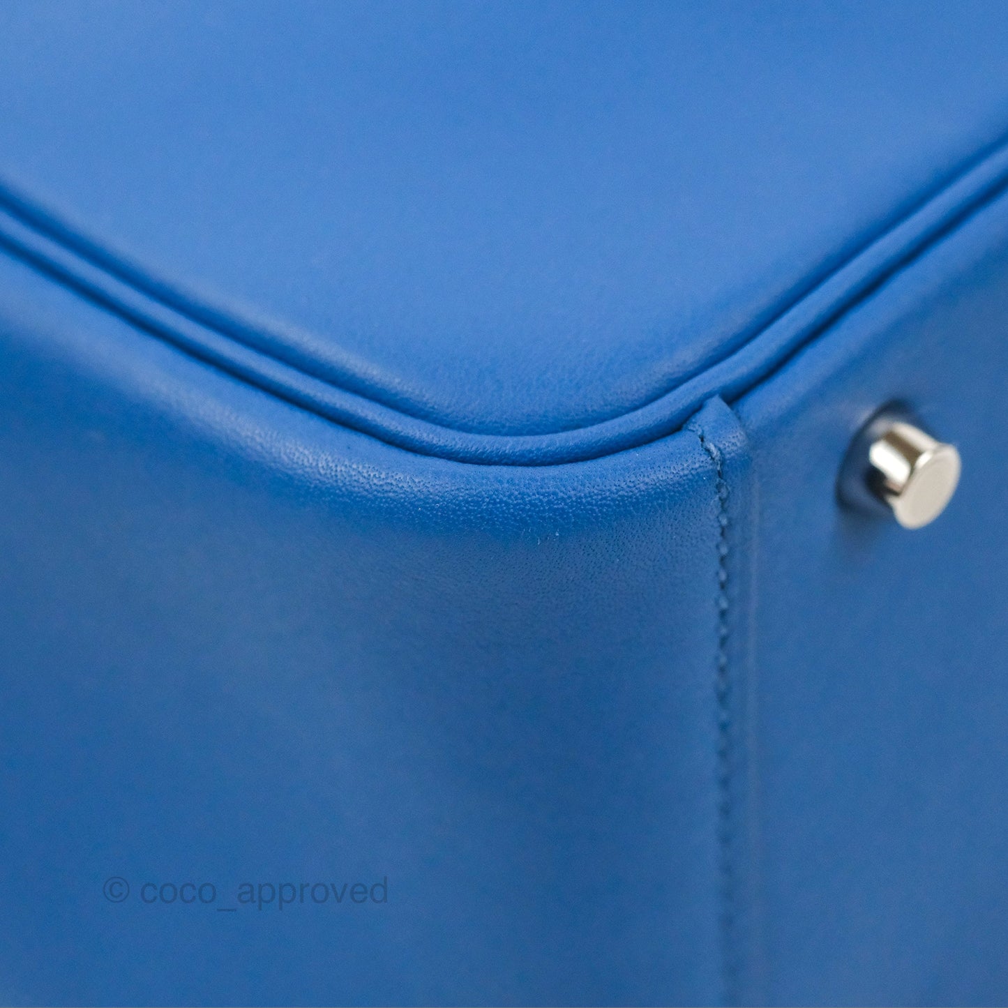 Hermès Mini Lindy 20 Bleu France Swift Palladium Hardware
