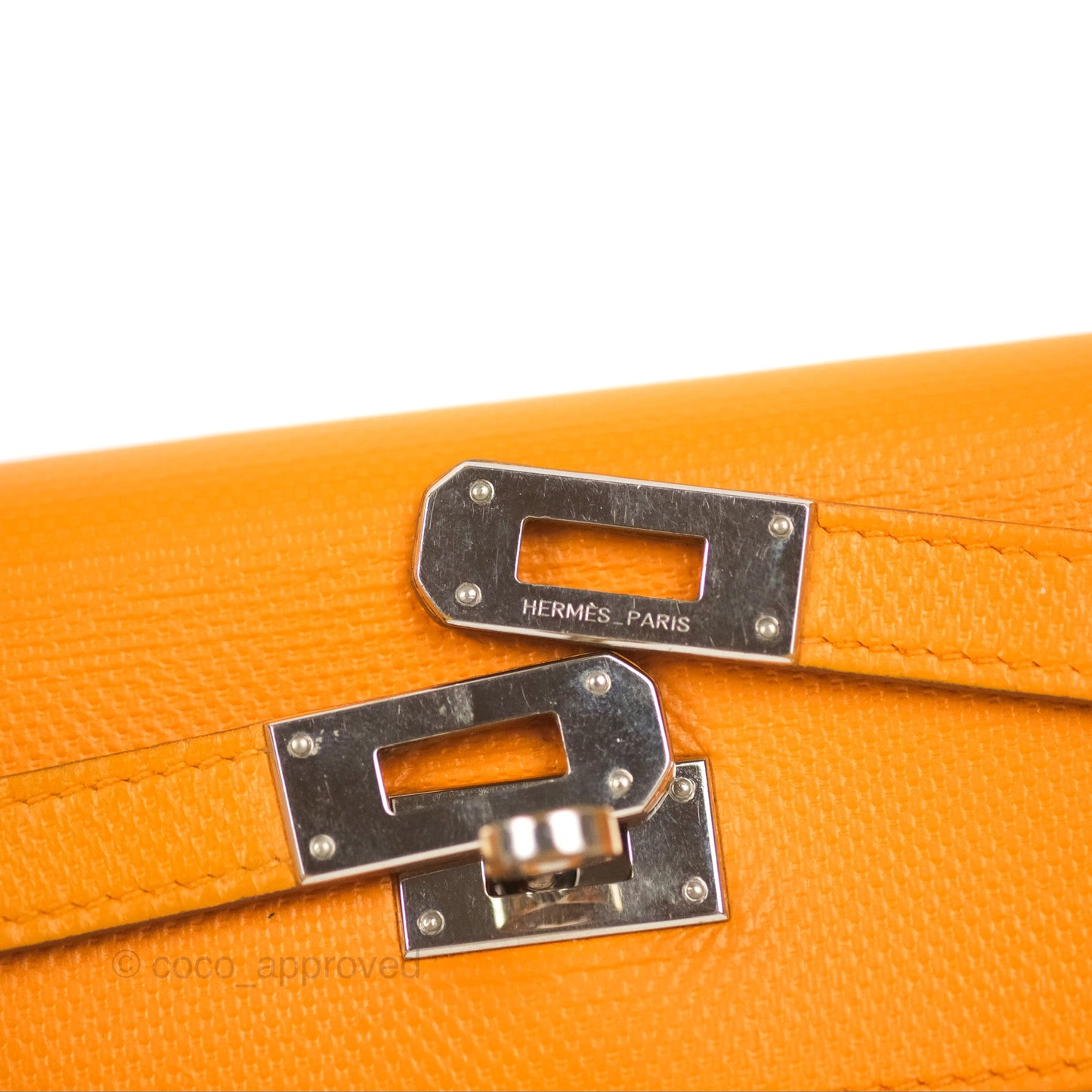 Hermès Kelly Long Wallet Jaune d'or Grain d’H Palladium Hardware