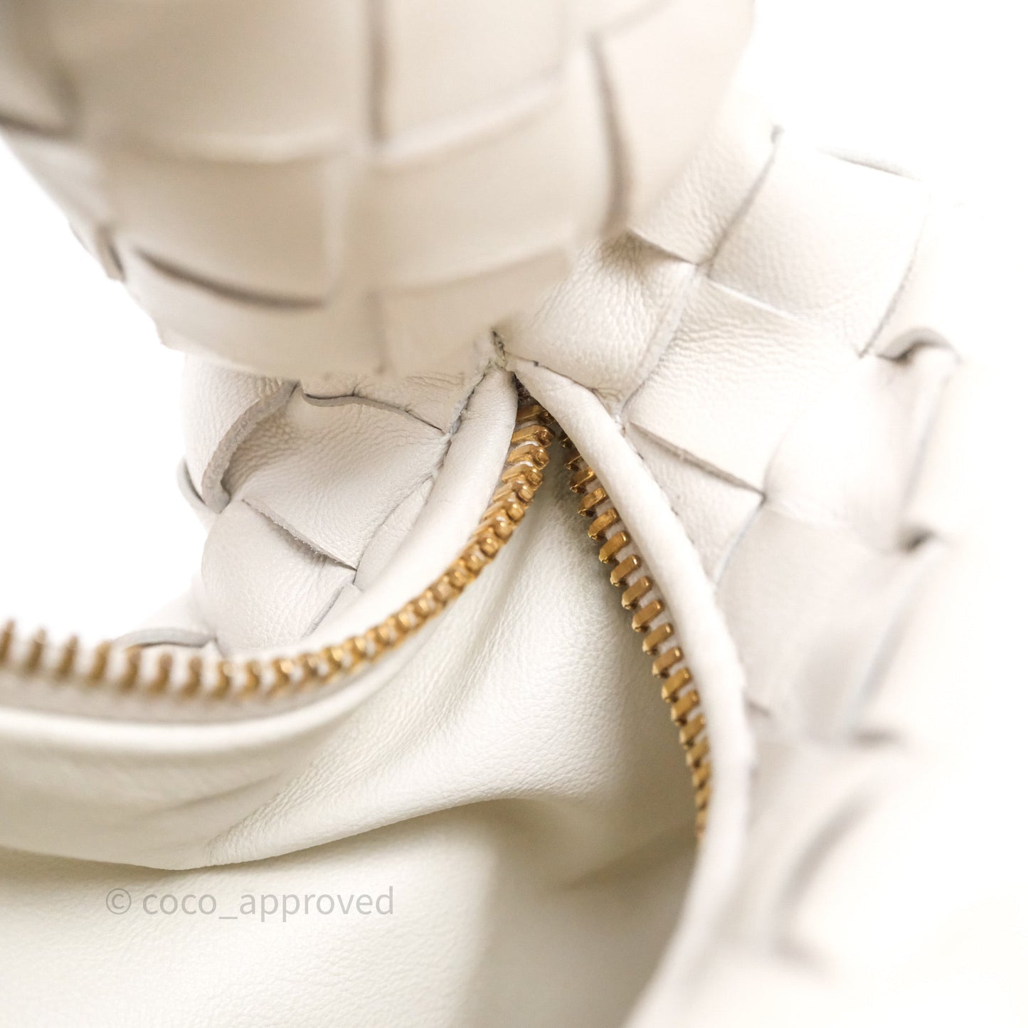 Bottega Veneta Mini Jodie Bag Intrecciato White Lambskin