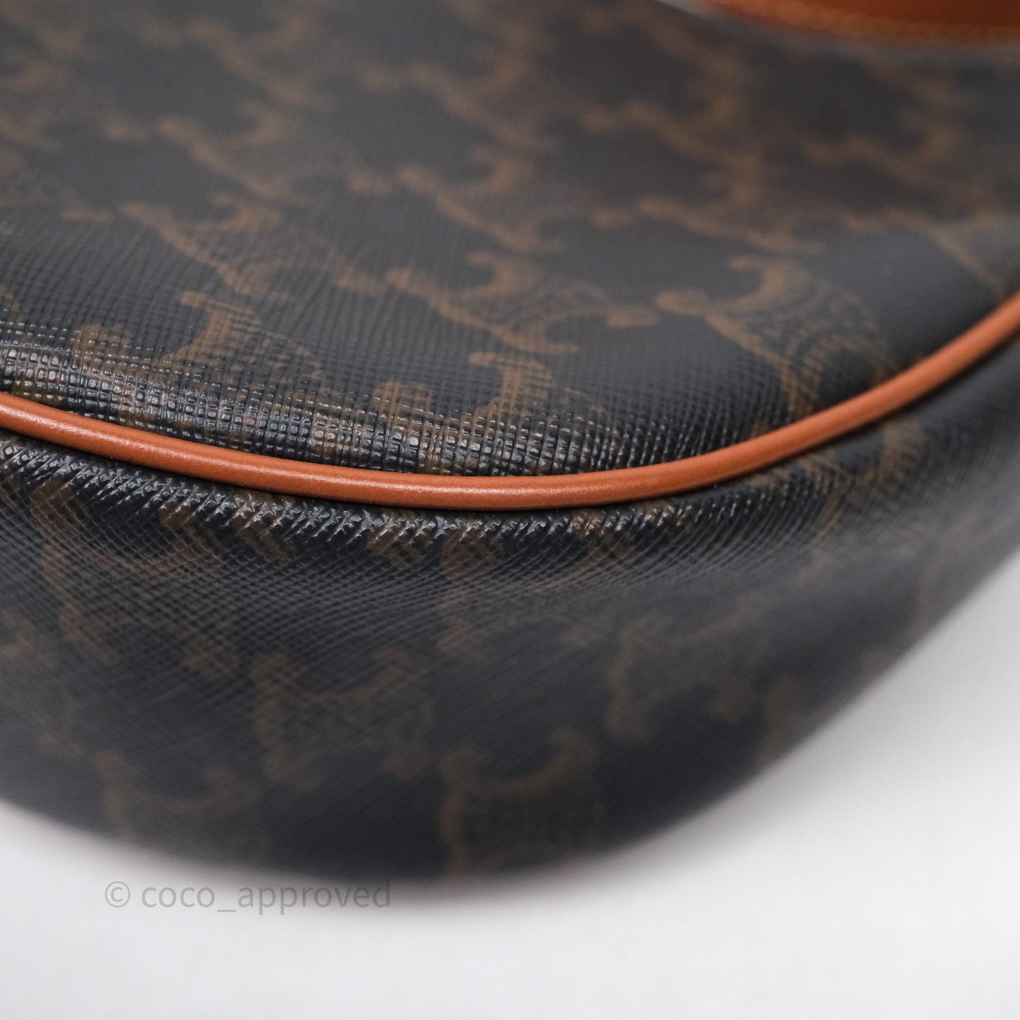 Celine Ava Bag In Triomphe Canvas Calfskin Tan