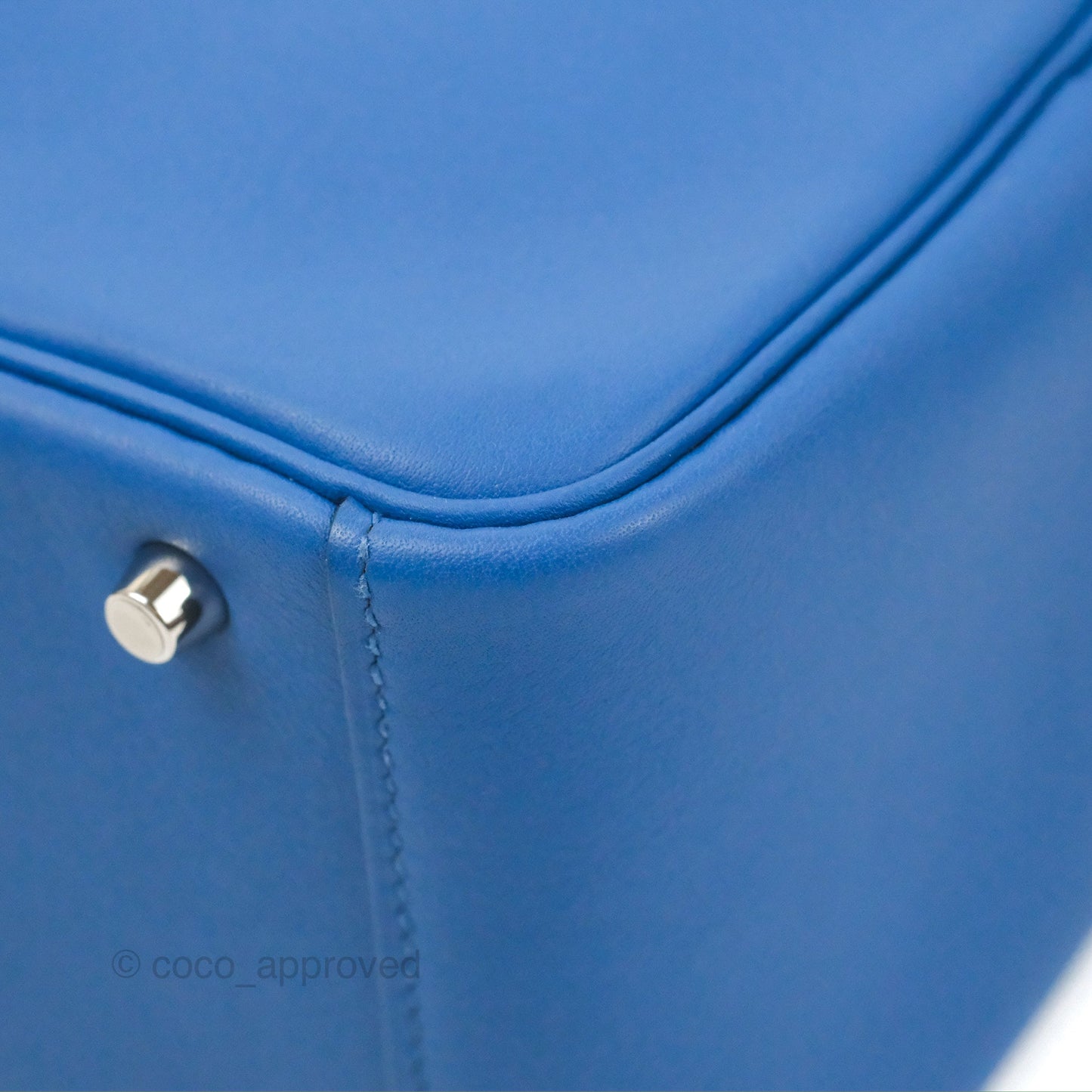 Hermès Mini Lindy 20 Bleu France Swift Palladium Hardware
