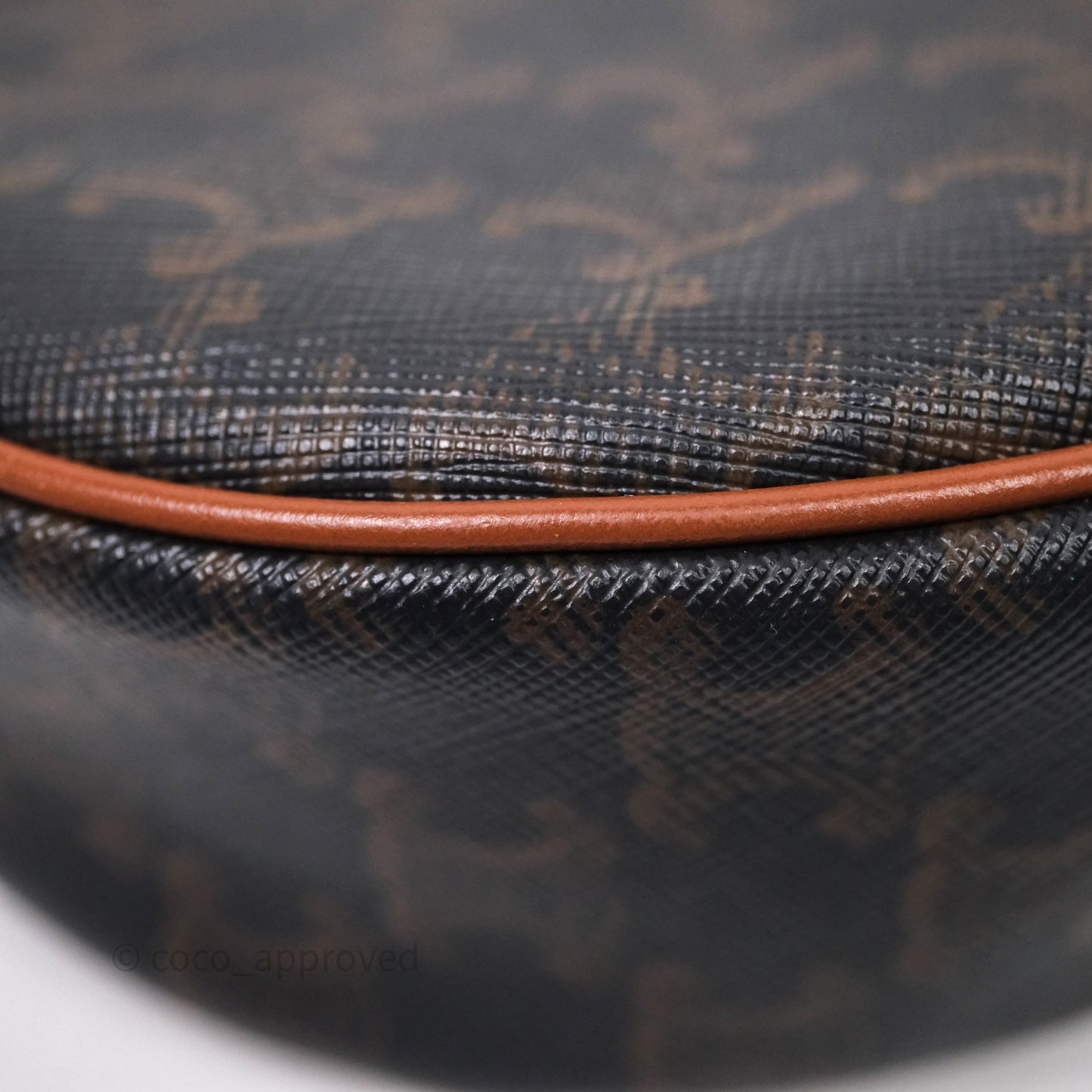 Celine Ava Bag In Triomphe Canvas Calfskin Tan
