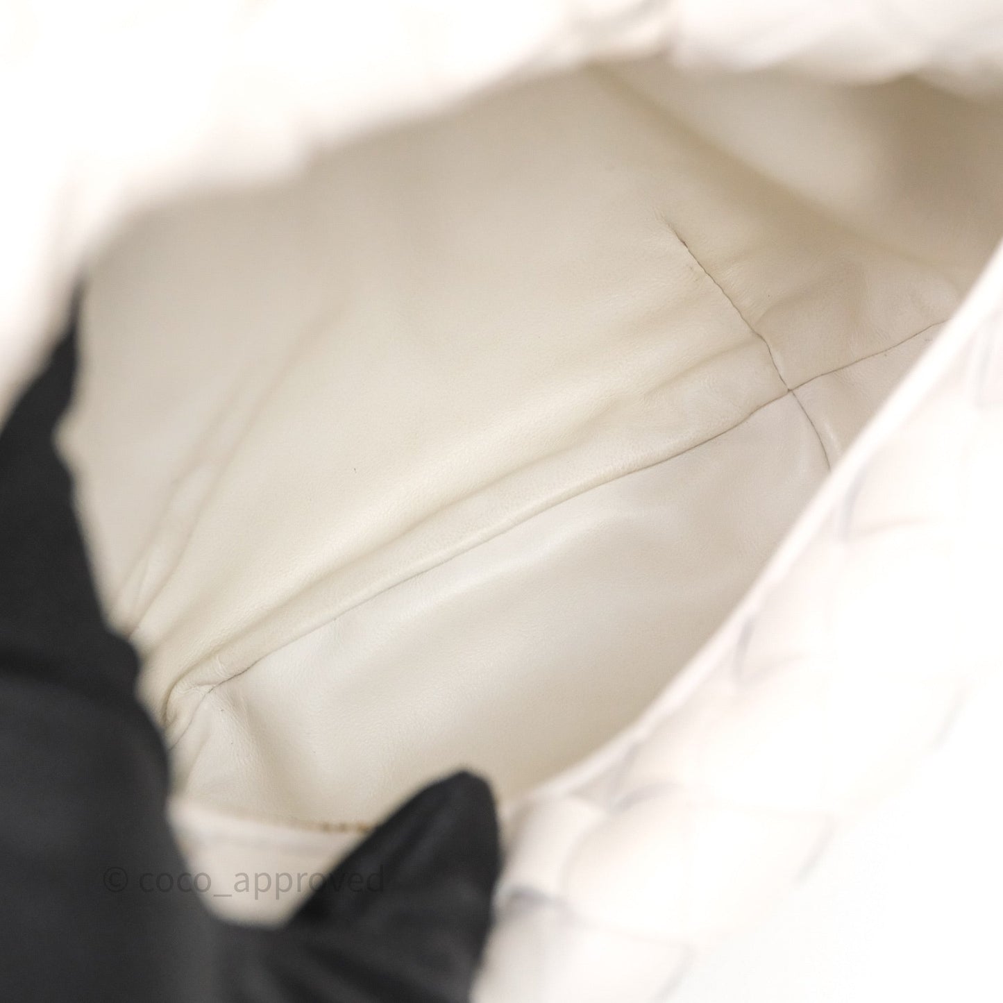 Bottega Veneta Mini Jodie Bag Intrecciato White Lambskin