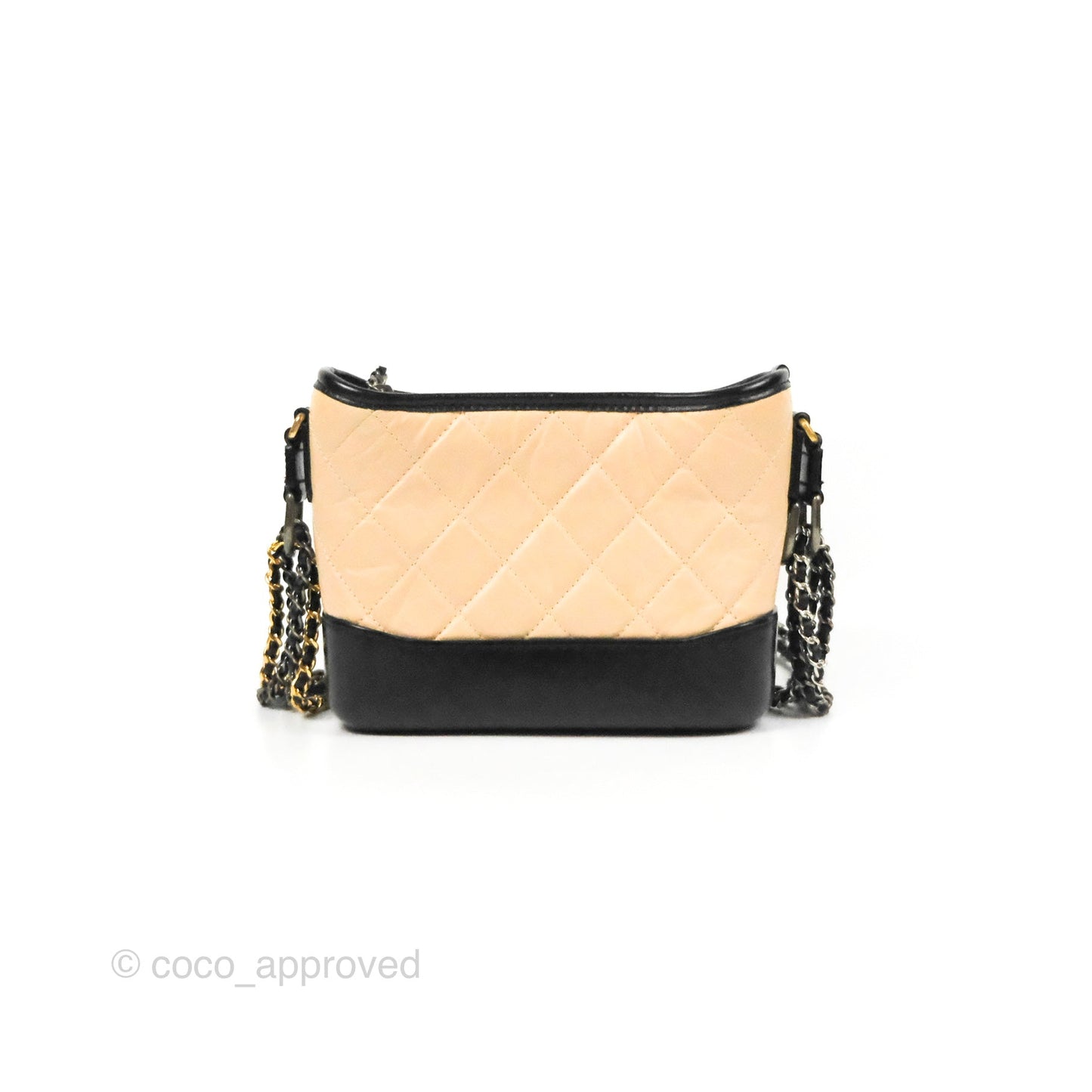 Chanel Small Gabrielle Hobo Quilted Beige Aged Calfskin