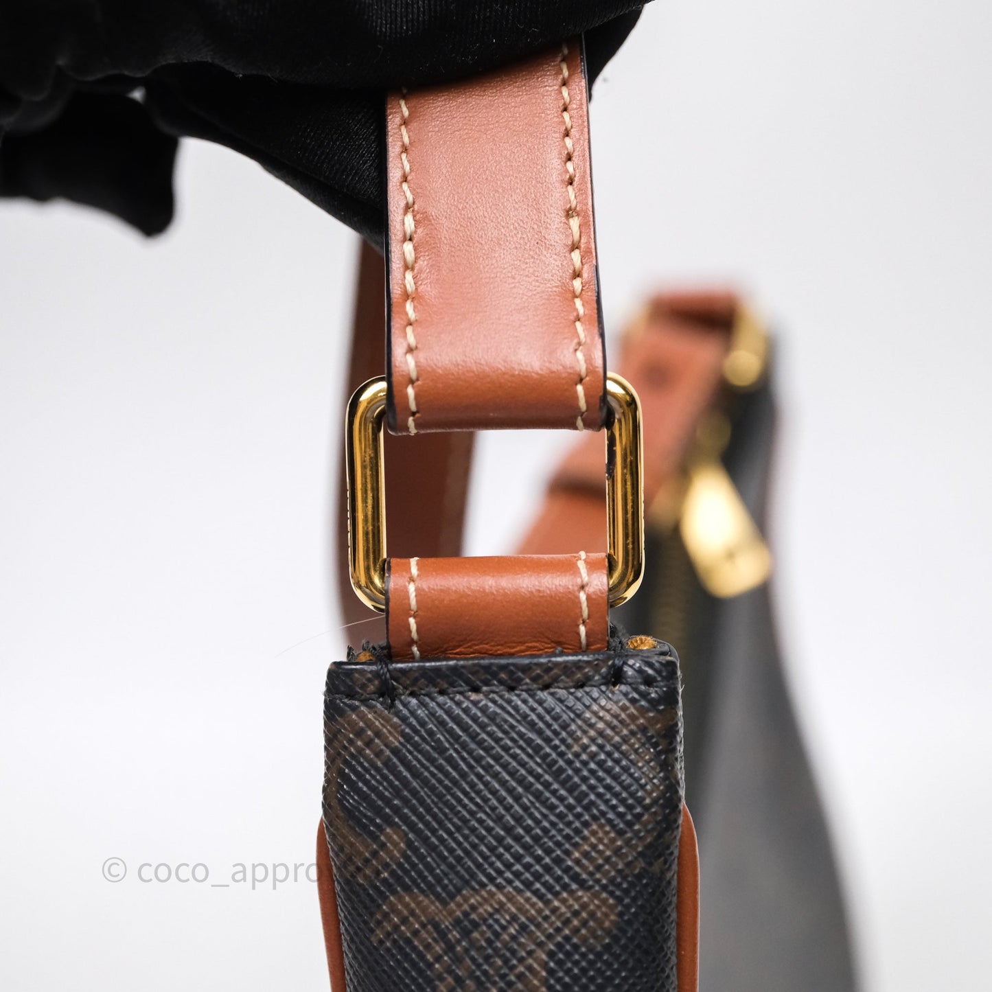 Celine Ava Bag In Triomphe Canvas Calfskin Tan