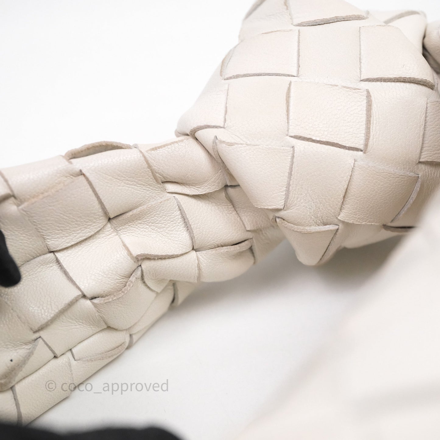 Bottega Veneta Mini Jodie Bag Intrecciato White Lambskin