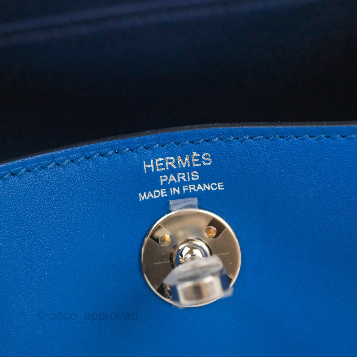 Hermès Mini Lindy 20 Bleu France Swift Palladium Hardware