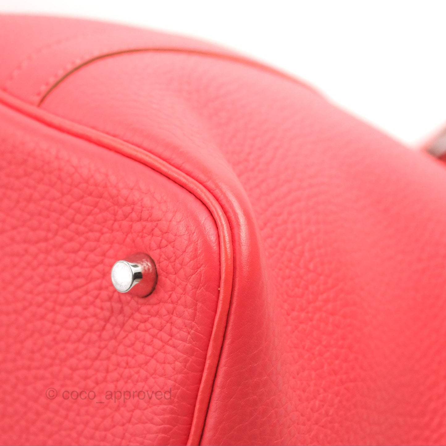 Hermès Picotin 22 Rouge Pivoine Clemence Palladium Hardware
