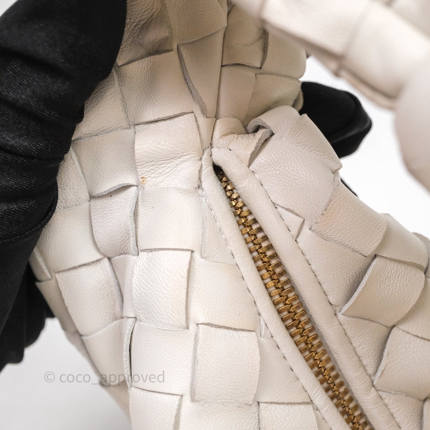 Bottega Veneta Mini Jodie Bag Intrecciato White Lambskin