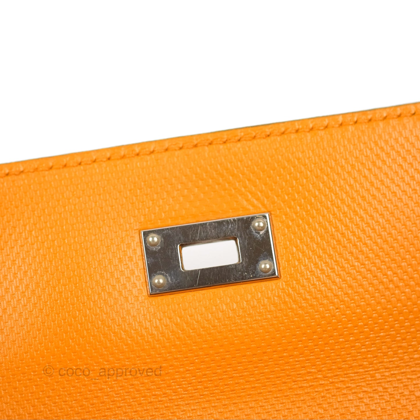 Hermès Kelly Long Wallet Jaune d'or Grain d’H Palladium Hardware