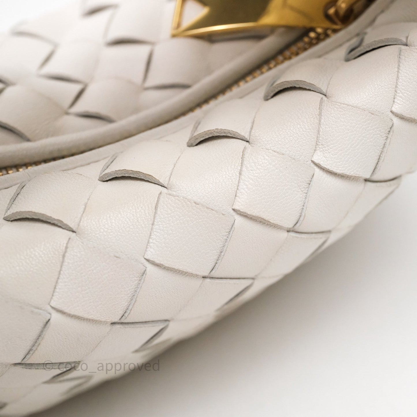 Bottega Veneta Mini Jodie Bag Intrecciato White Lambskin