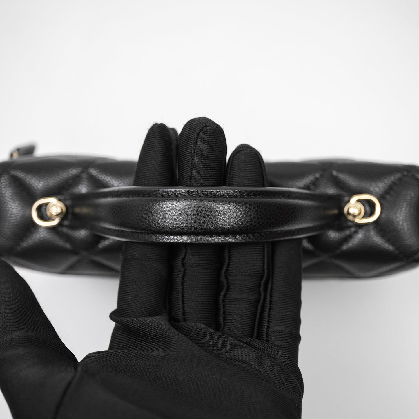 Chanel Top Handle Vanity with Chain Black Caviar Gold Hardware