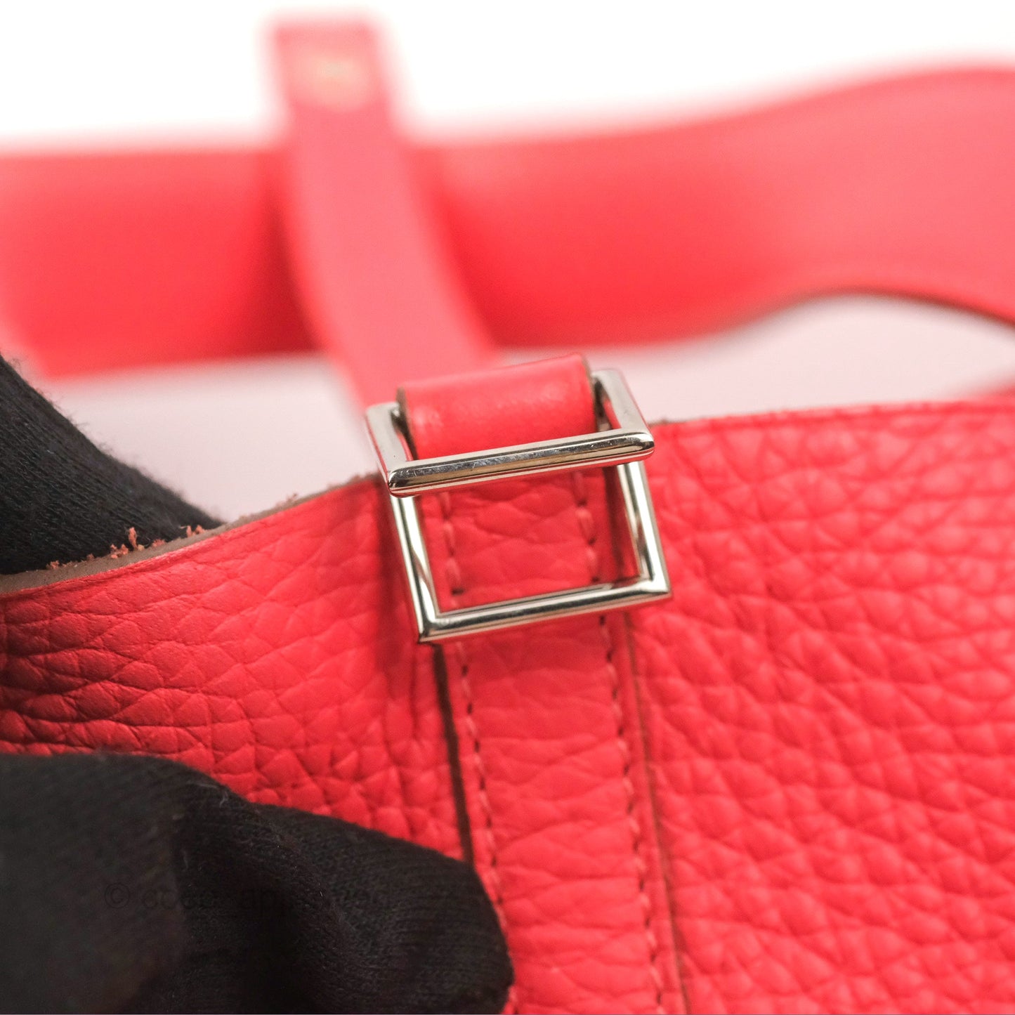 Hermès Picotin 22 Rouge Pivoine Clemence Palladium Hardware