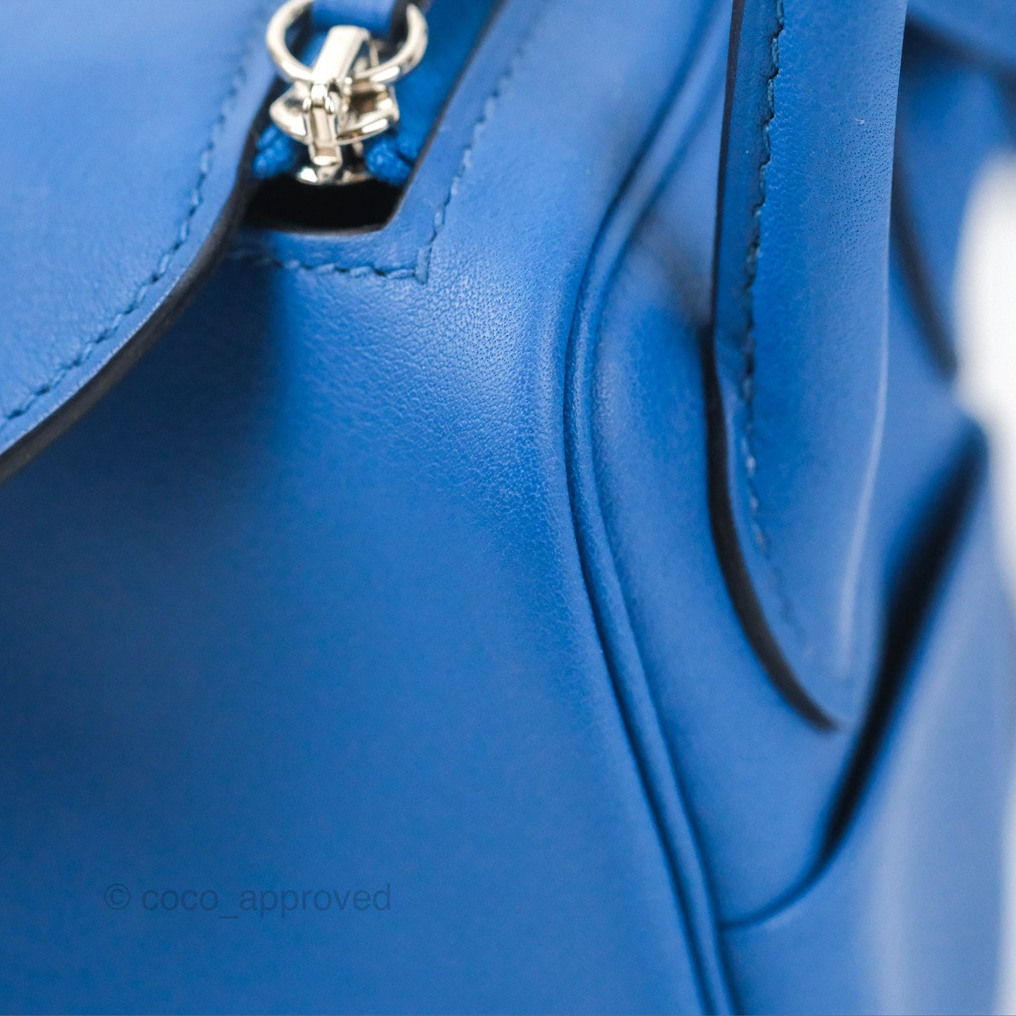 Hermès Mini Lindy 20 Bleu France Swift Palladium Hardware