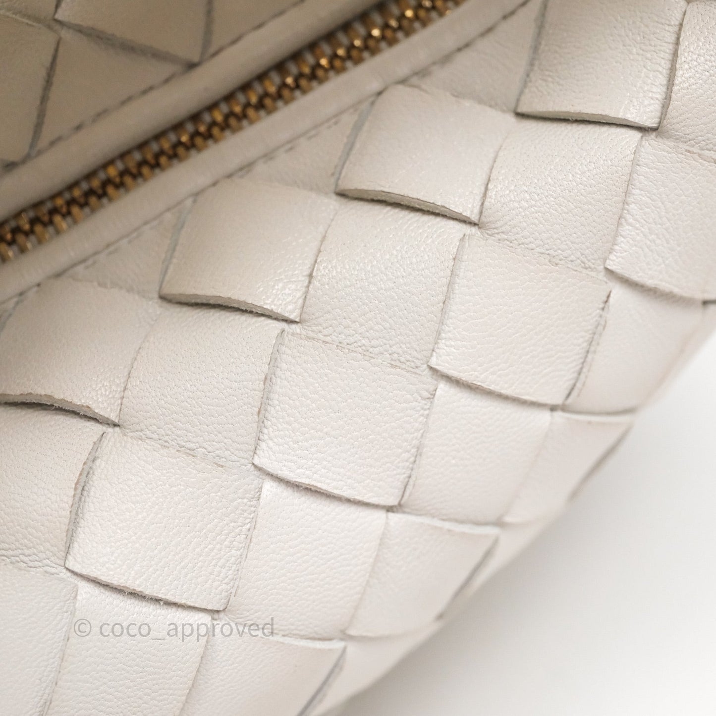Bottega Veneta Mini Jodie Bag Intrecciato White Lambskin