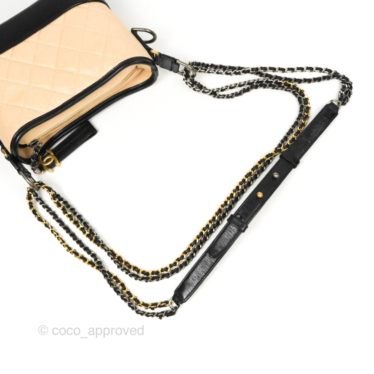 Chanel Small Gabrielle Hobo Quilted Beige Aged Calfskin