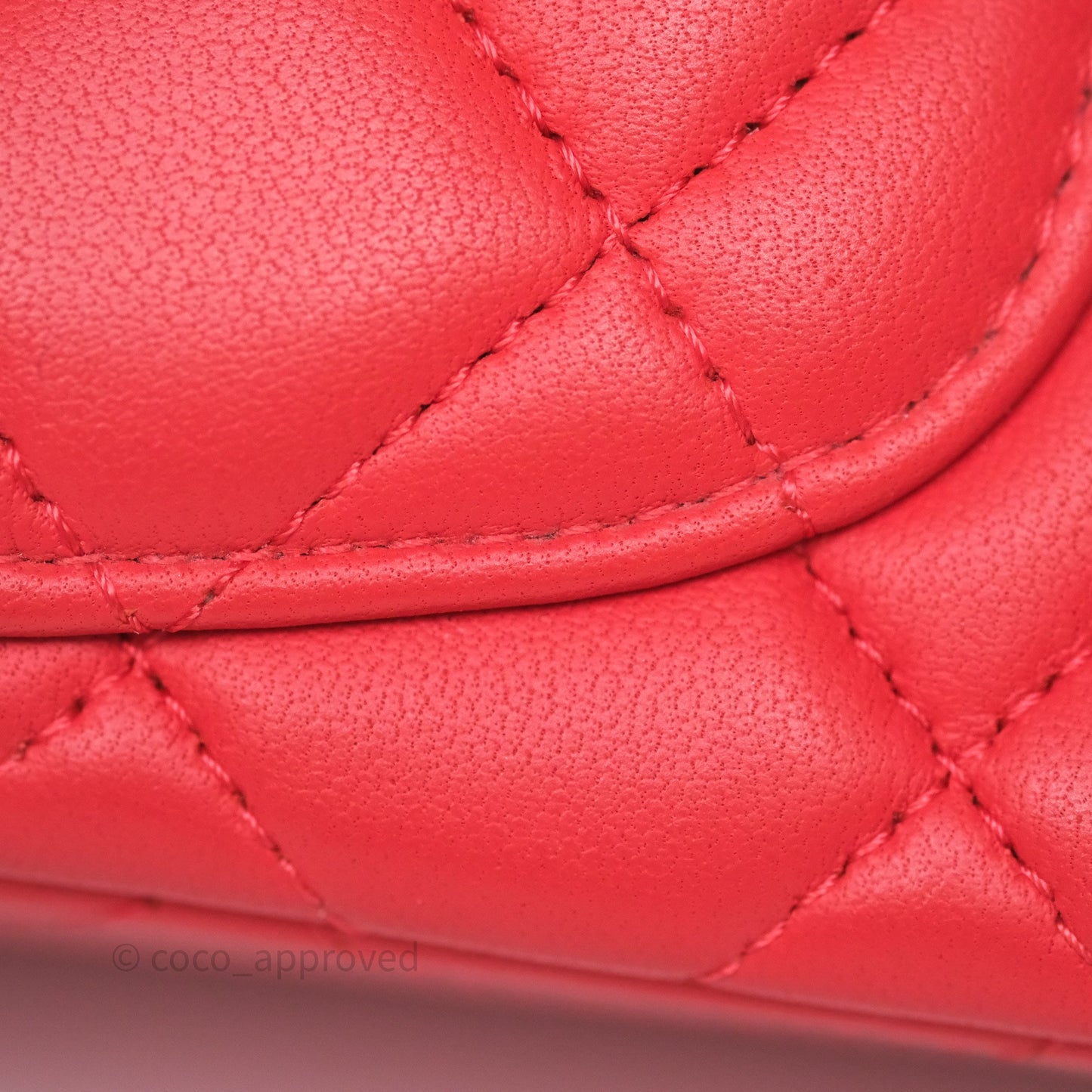 Chanel Mini Rectangular Quilted Red Lambskin Aged Gold Hardware