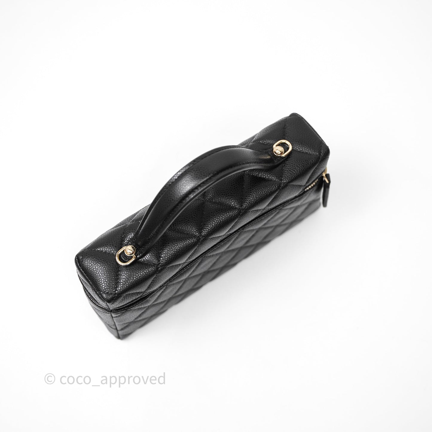 Chanel Top Handle Vanity with Chain Black Caviar Gold Hardware