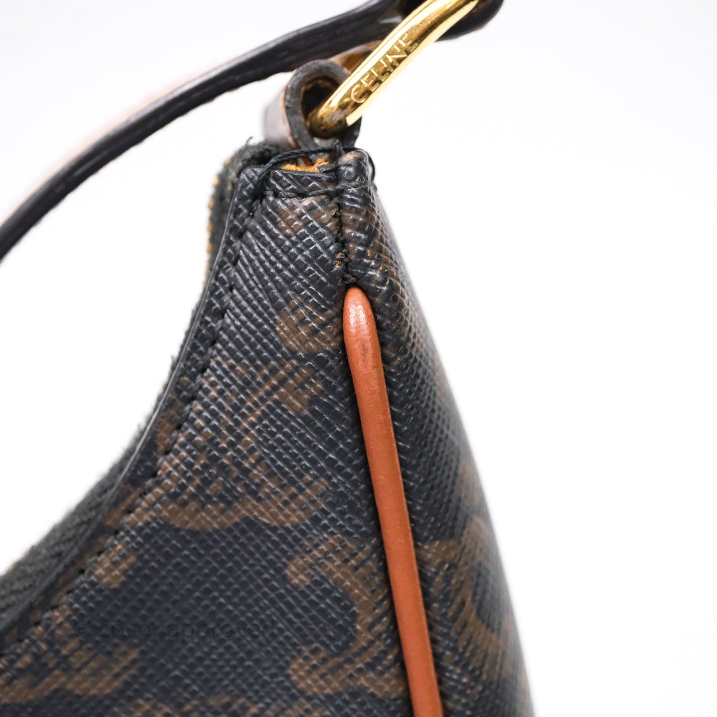 Celine Ava Bag In Triomphe Canvas Calfskin Tan