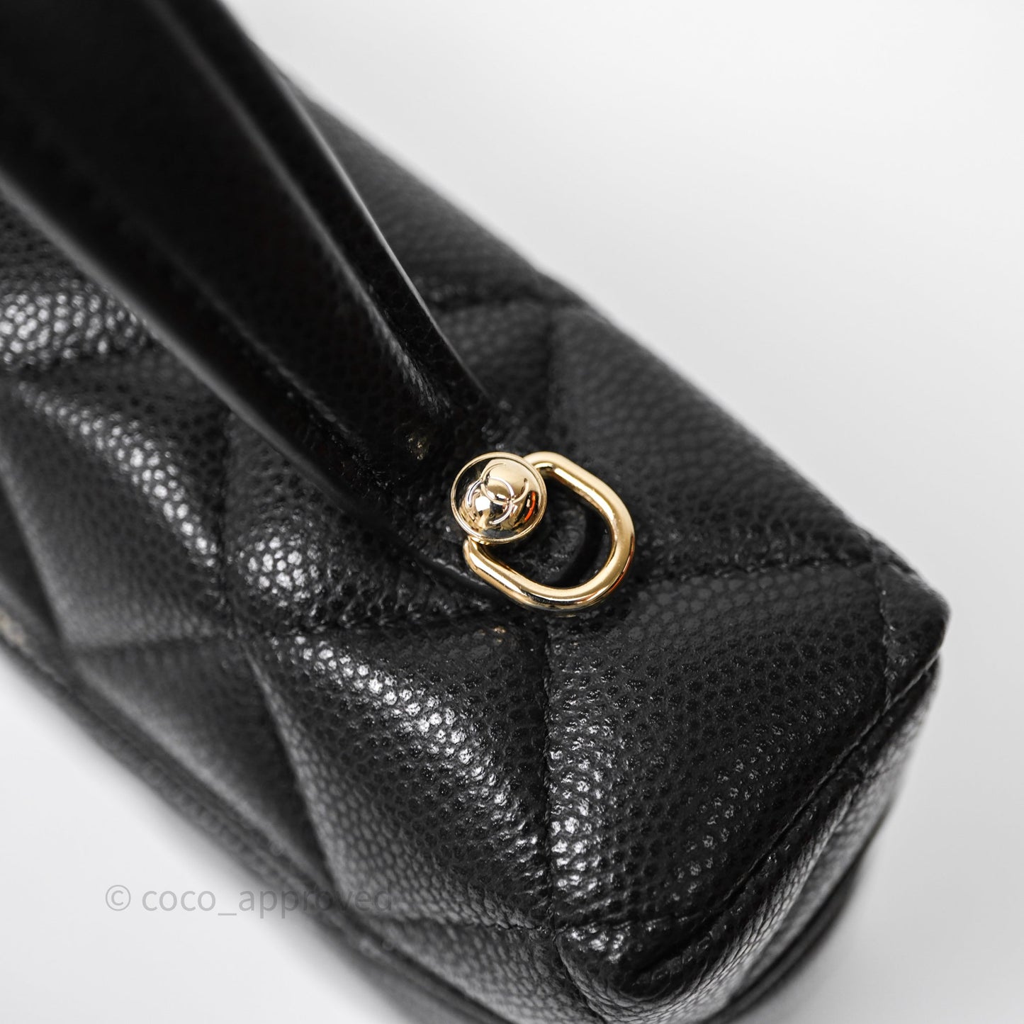 Chanel Top Handle Vanity with Chain Black Caviar Gold Hardware