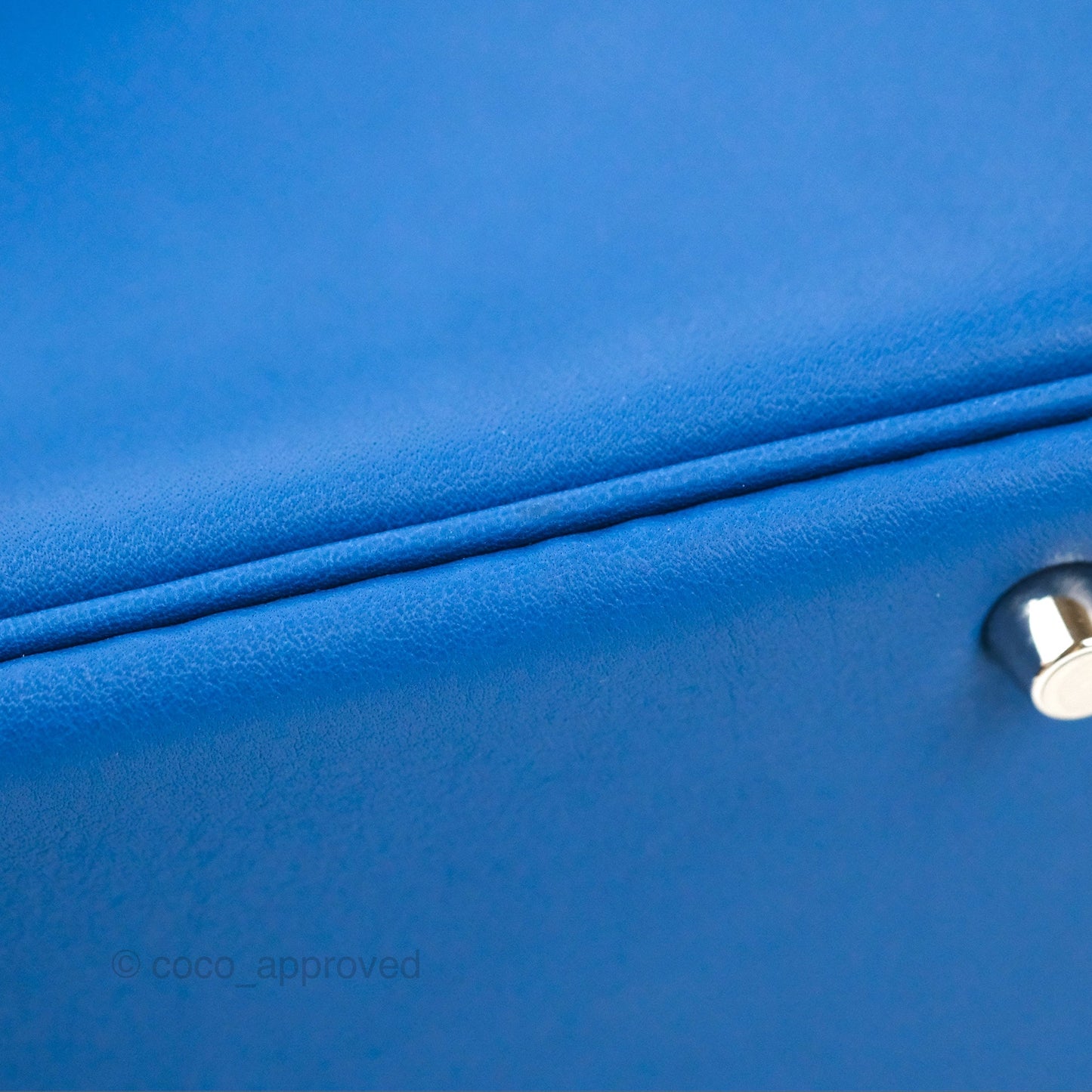 Hermès Mini Lindy 20 Bleu France Swift Palladium Hardware