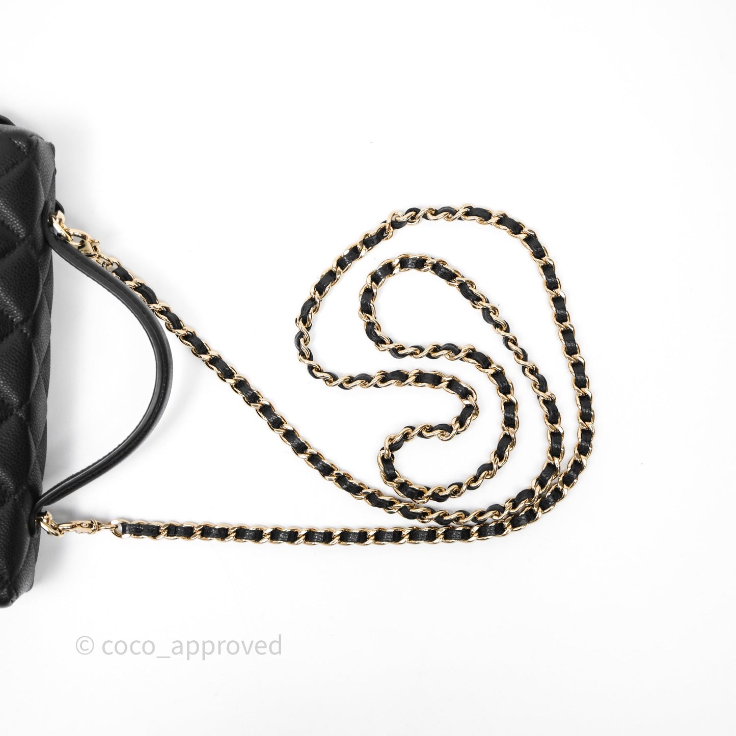 Chanel Top Handle Vanity with Chain Black Caviar Gold Hardware
