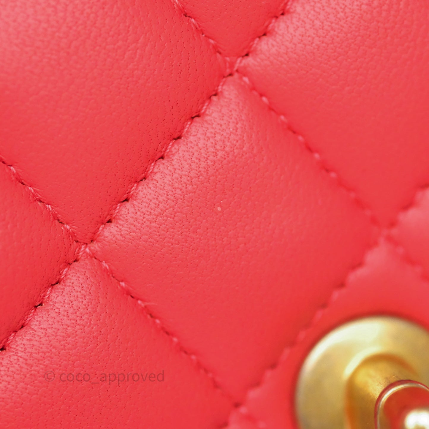 Chanel Mini Rectangular Quilted Red Lambskin Aged Gold Hardware