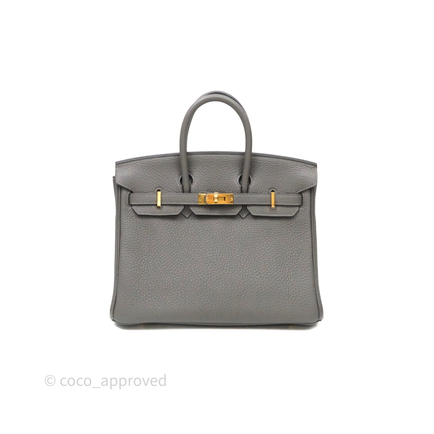 Hermes Birkin 25 Retourne Gris Meyer 0L Togo Gold Hardware