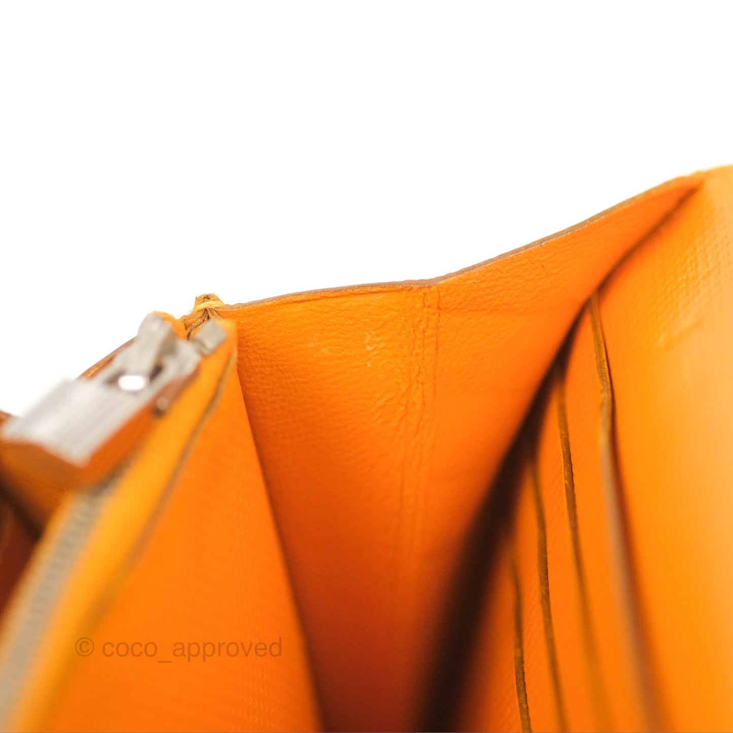 Hermès Kelly Long Wallet Jaune d'or Grain d’H Palladium Hardware