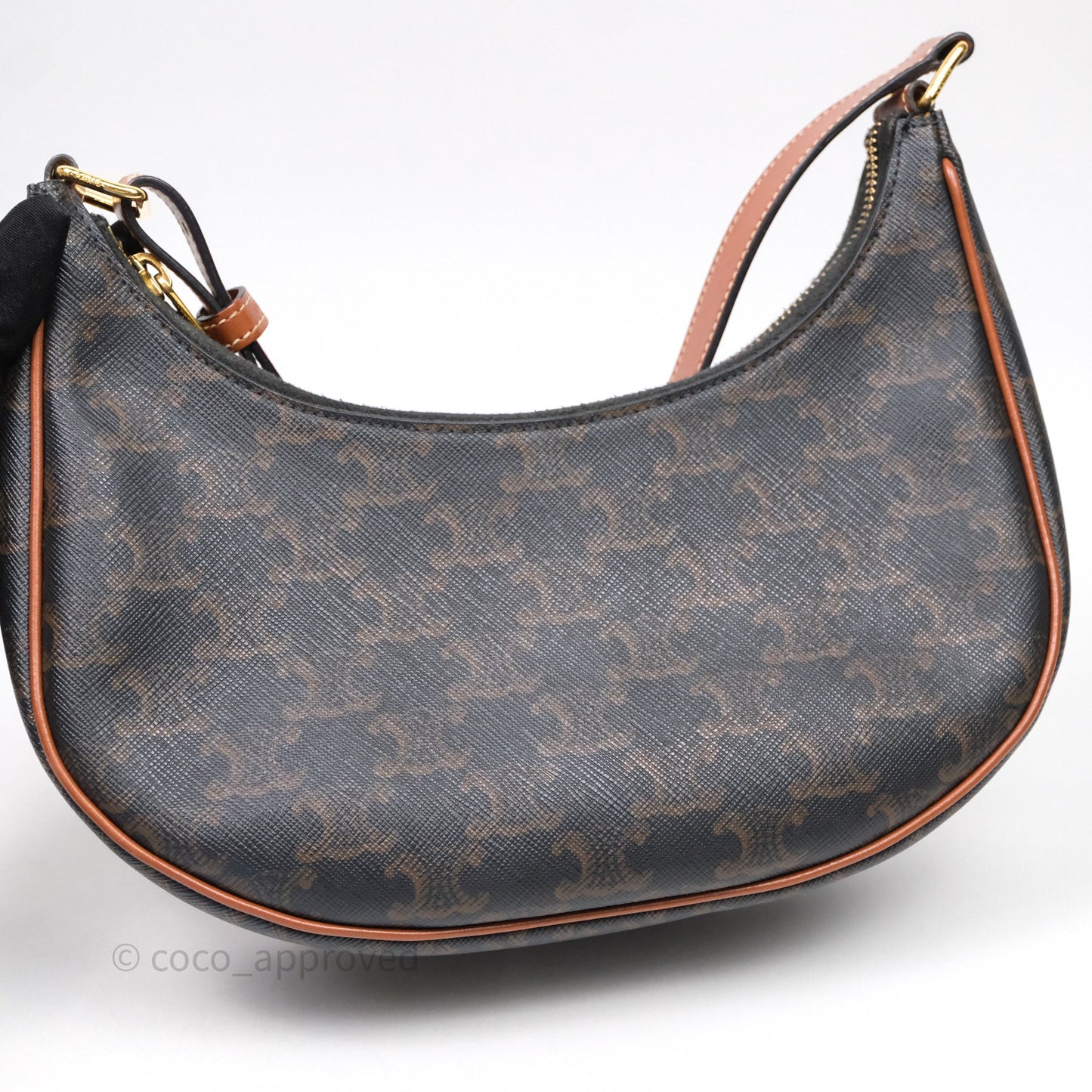 Celine Ava Bag In Triomphe Canvas Calfskin Tan