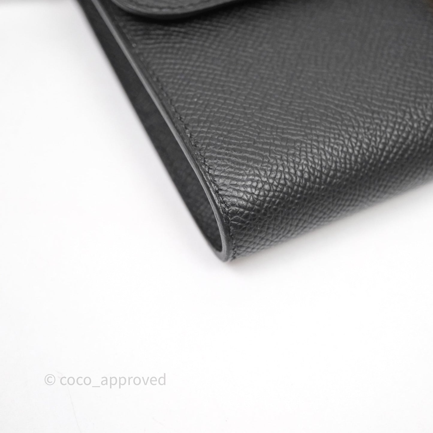 Hermès Constance Long To Go Wallet Black Noir 89 Epsom Lizard Gold Hardware