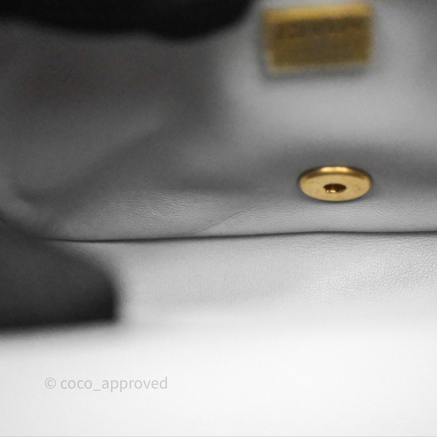Chanel Mini Flap Bag Heart Adjustable Chain Grey Caviar Aged Gold Hardware
