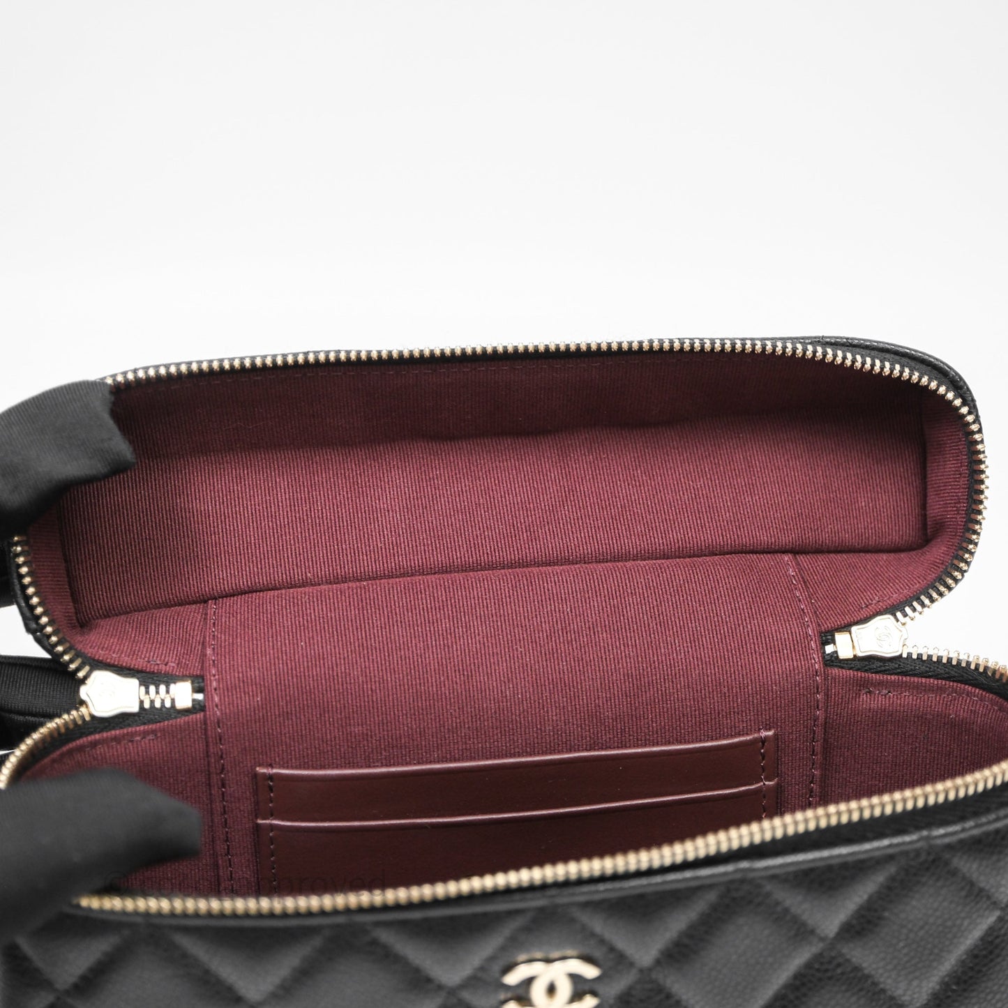 Chanel Top Handle Vanity with Chain Black Caviar Gold Hardware