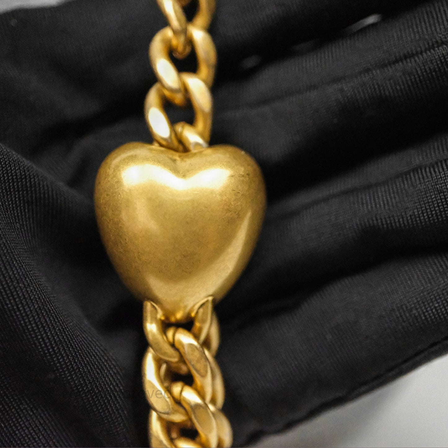 Chanel Mini Flap Bag Heart Adjustable Chain Grey Caviar Aged Gold Hardware