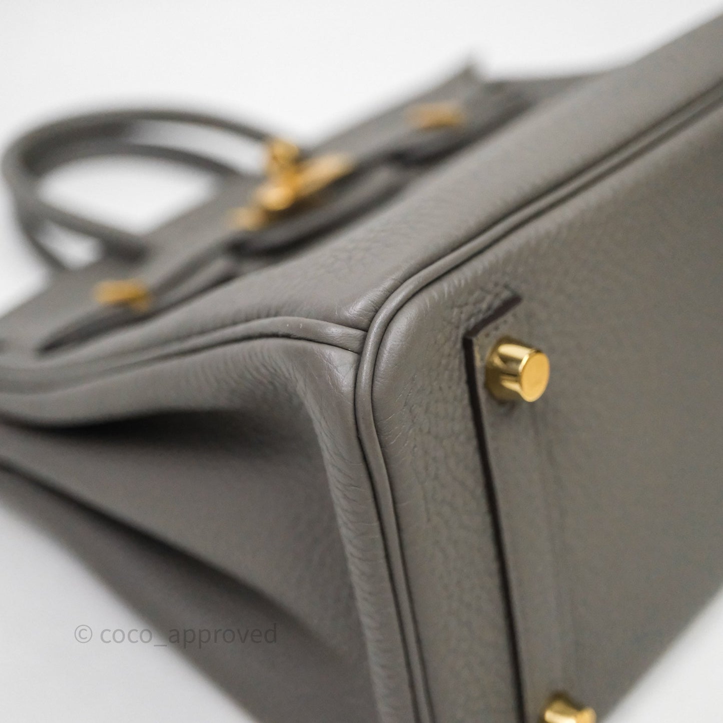Hermes Birkin 25 Retourne Gris Meyer 0L Togo Gold Hardware