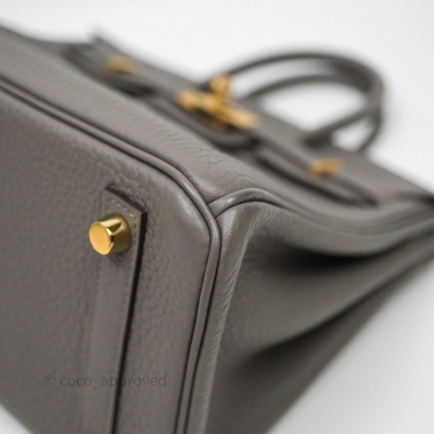 Hermes Birkin 25 Retourne Gris Meyer 0L Togo Gold Hardware