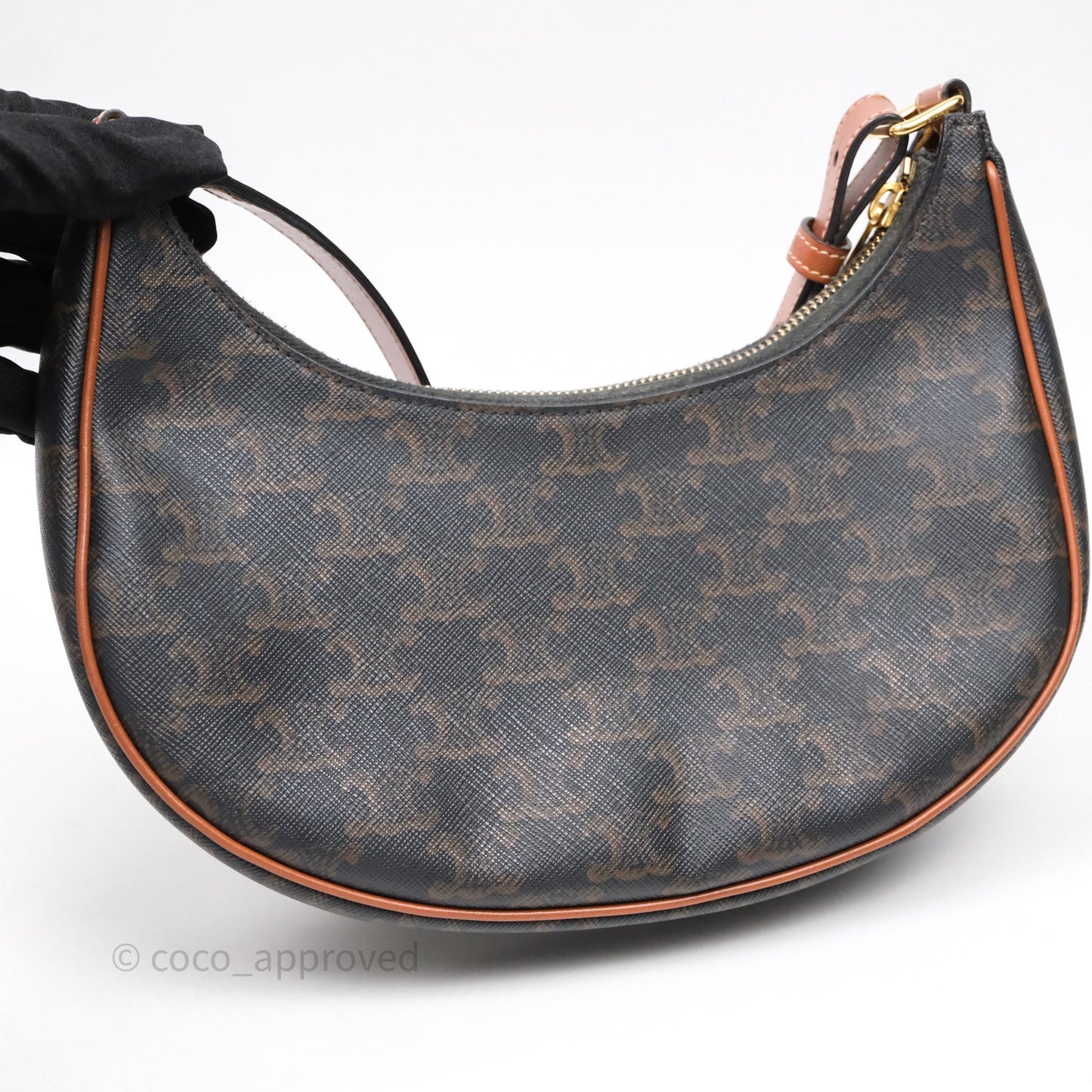 Celine Ava Bag In Triomphe Canvas Calfskin Tan