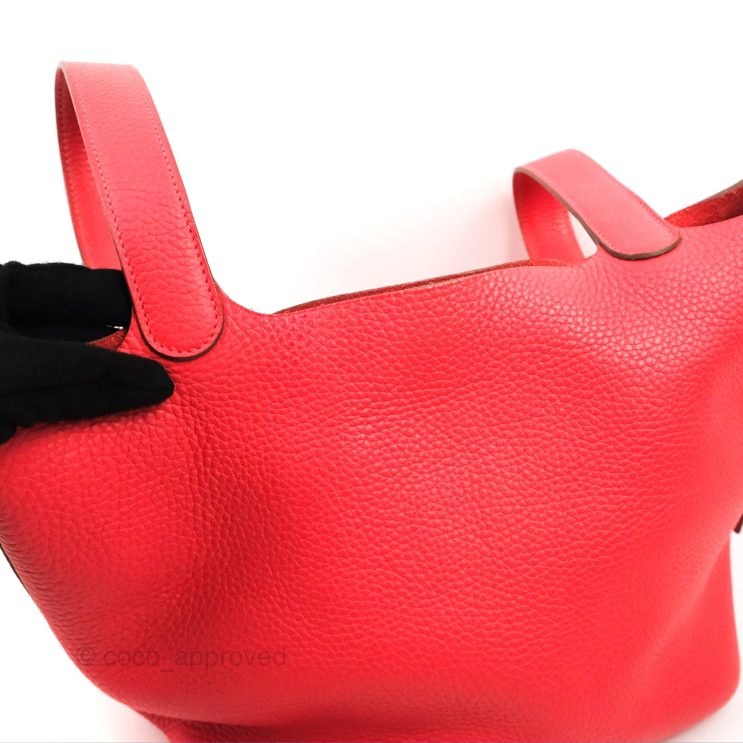Hermès Picotin 22 Rouge Pivoine Clemence Palladium Hardware