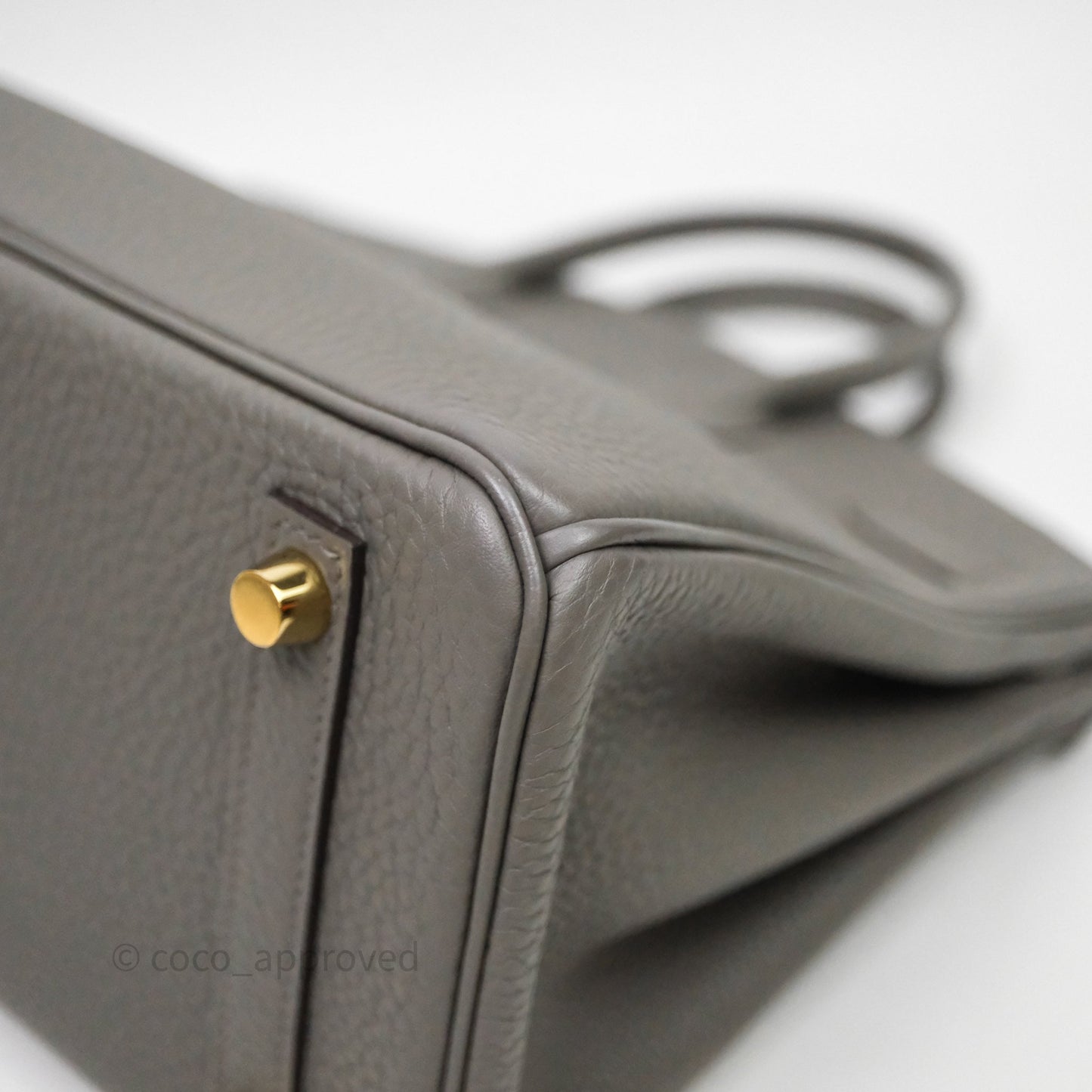 Hermes Birkin 25 Retourne Gris Meyer 0L Togo Gold Hardware
