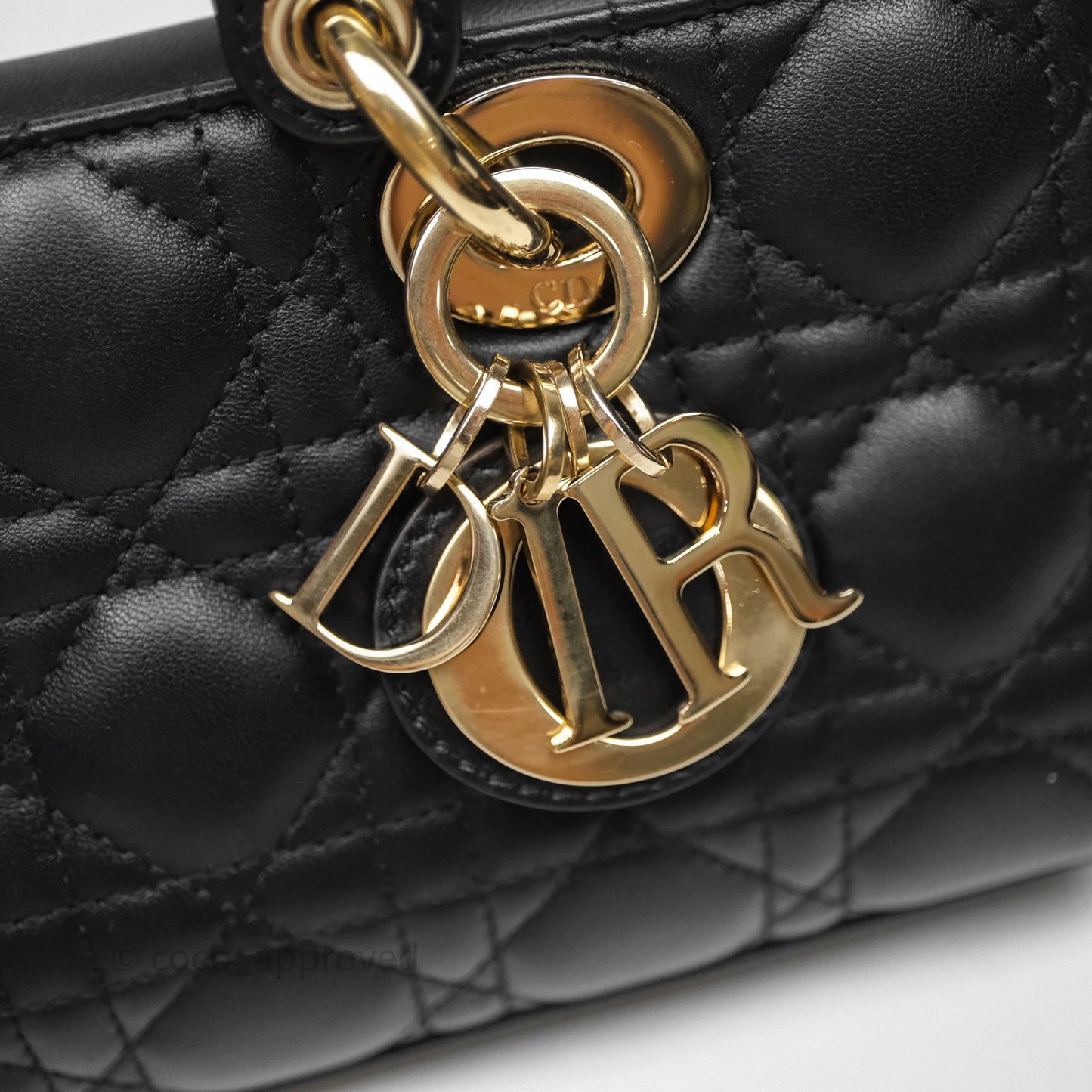 Dior Small Lady D-Joy Bag Black Lambskin Cannage Gold Hardware
