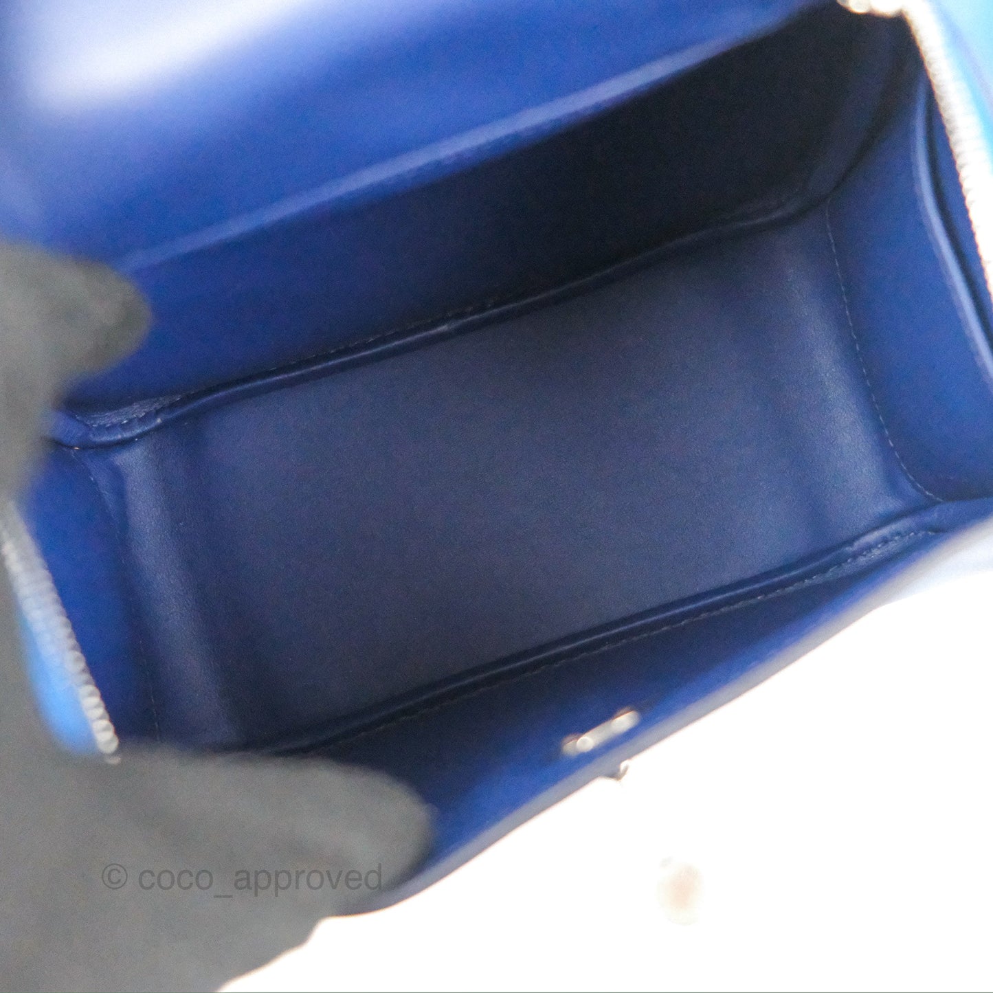 Hermès Mini Lindy 20 Bleu France Swift Palladium Hardware