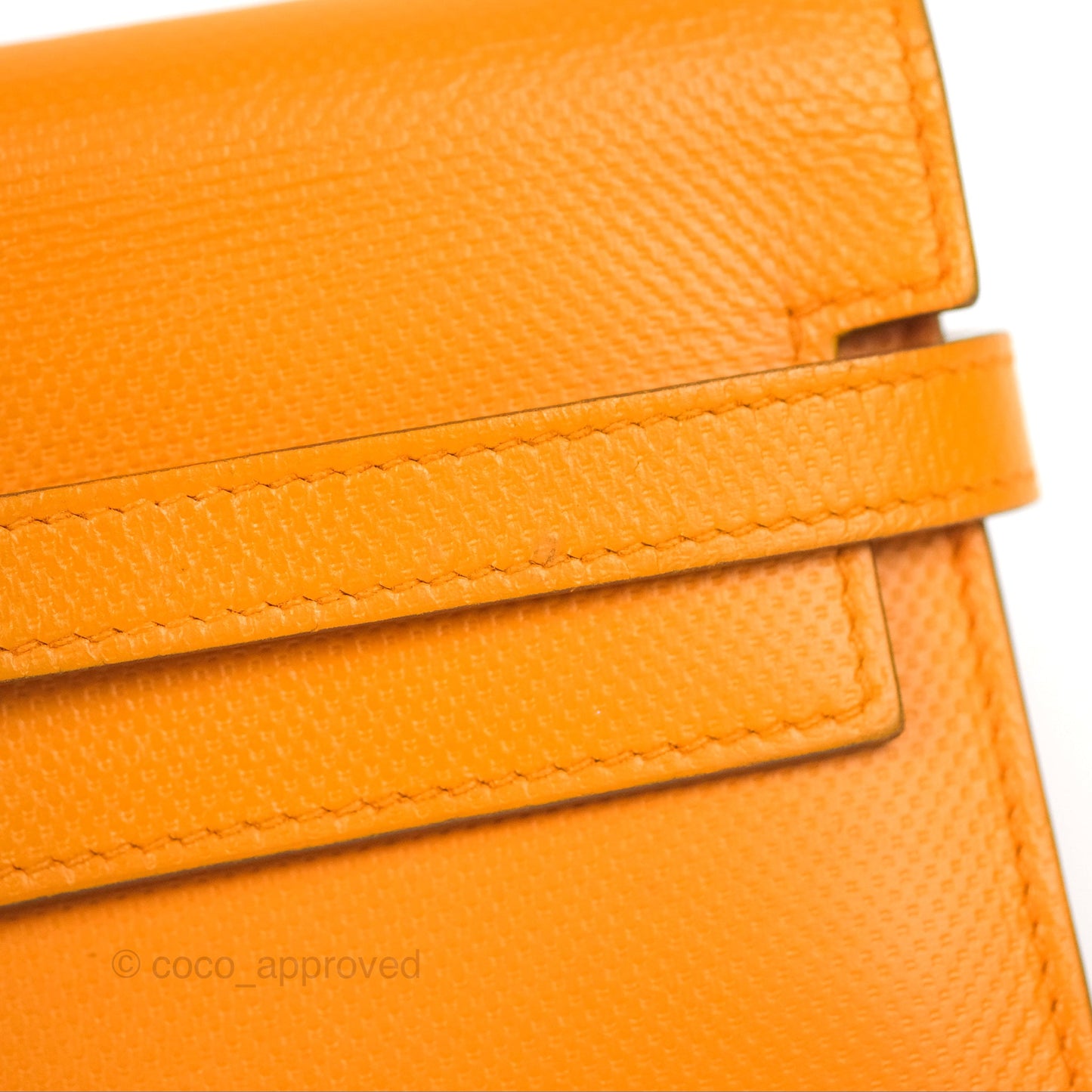 Hermès Kelly Long Wallet Jaune d'or Grain d’H Palladium Hardware