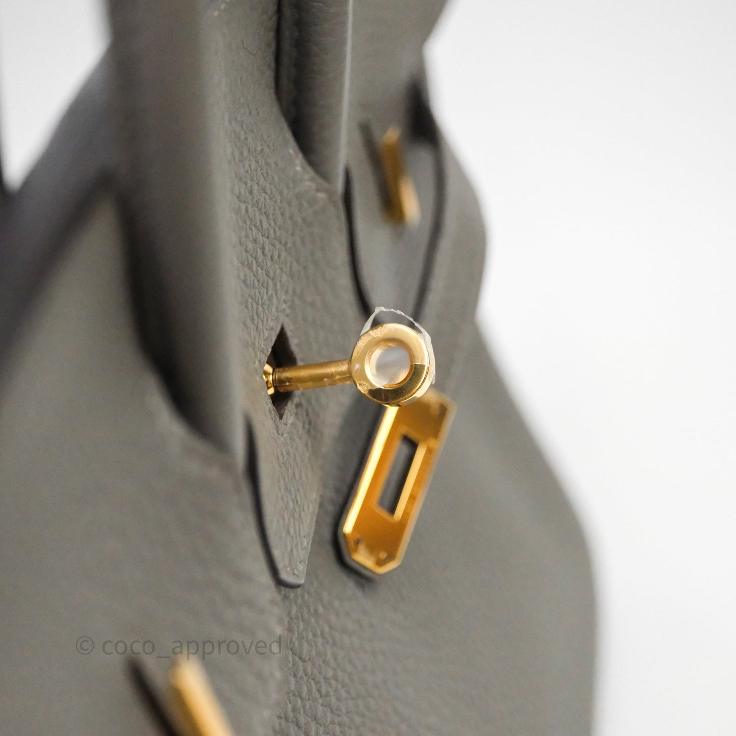 Hermes Birkin 25 Retourne Gris Meyer 0L Togo Gold Hardware