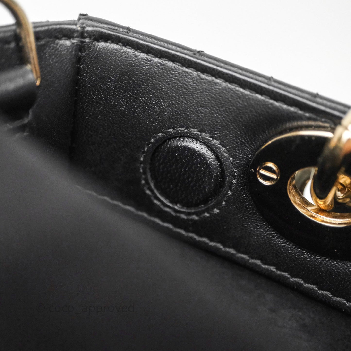 Dior Small Lady D-Joy Bag Black Lambskin Cannage Gold Hardware