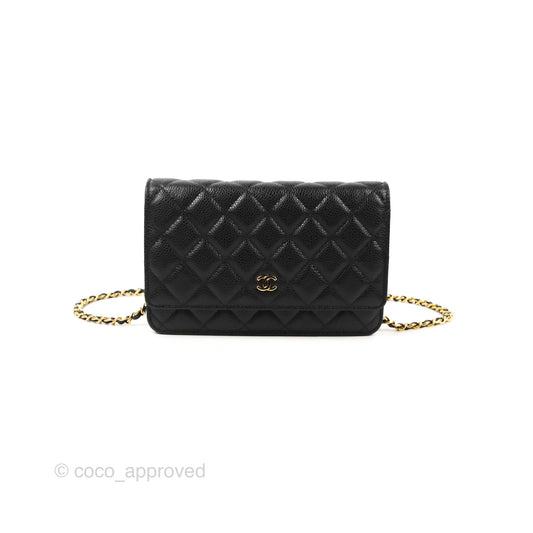 Chanel Quilted Classic WOC Black Caviar Gold Hardware