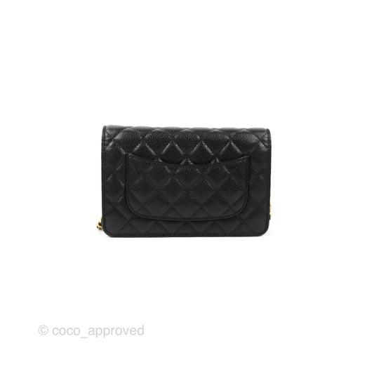 Chanel Quilted Classic WOC Black Caviar Gold Hardware