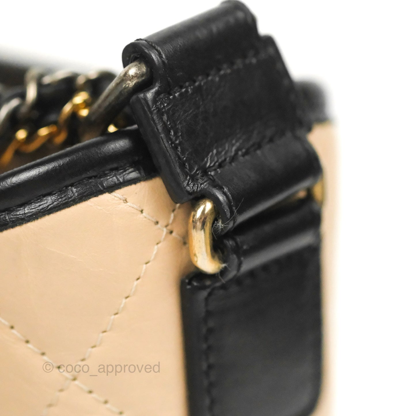 Chanel Small Gabrielle Hobo Quilted Beige Aged Calfskin