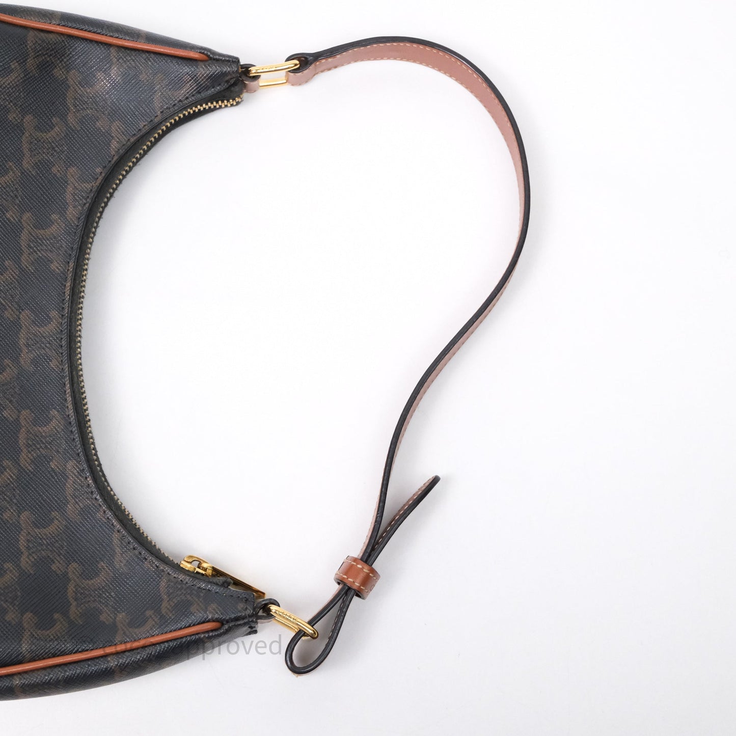 Celine Ava Bag In Triomphe Canvas Calfskin Tan