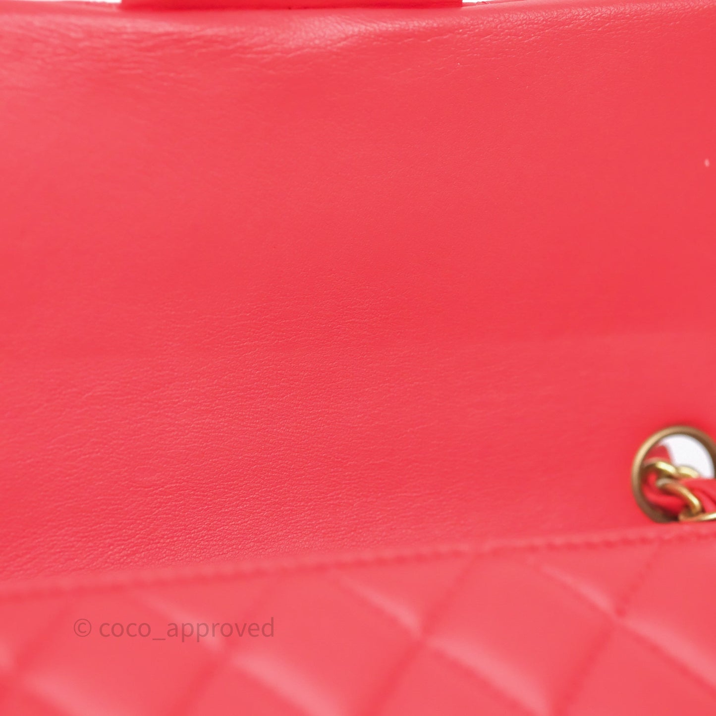 Chanel Mini Rectangular Quilted Red Lambskin Aged Gold Hardware